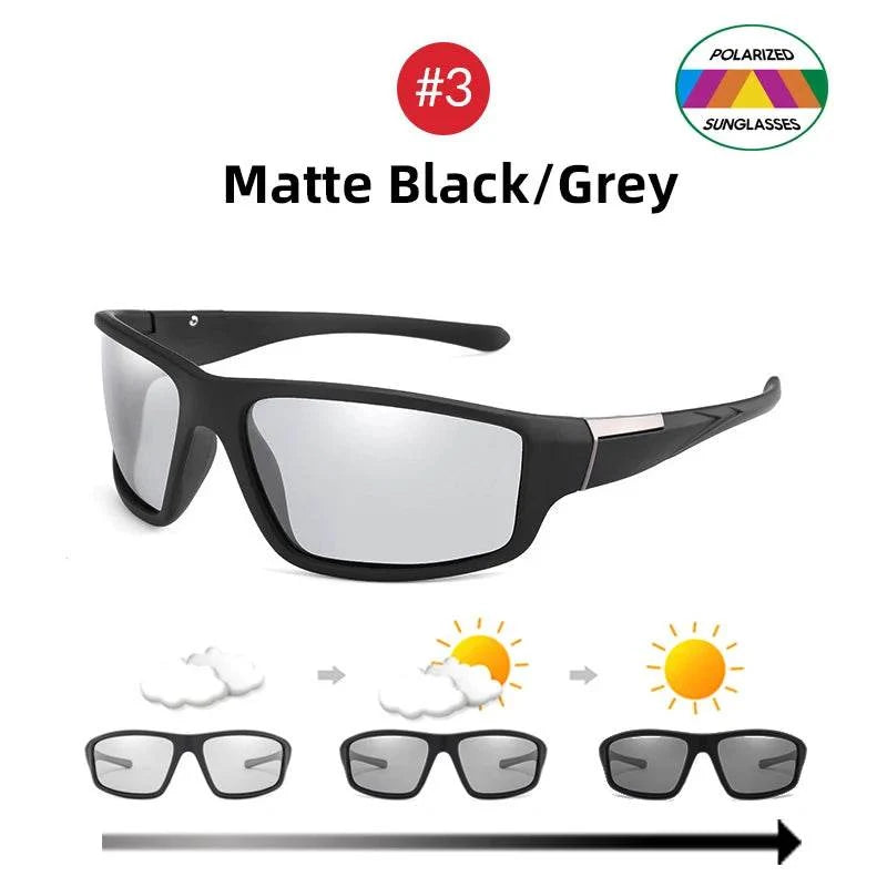 VIVIBEE Men Photochromic Sunglasses Black Sports Goggles Women Color Changing Polarized Driving 2024 Discoloration Sun Glasses
