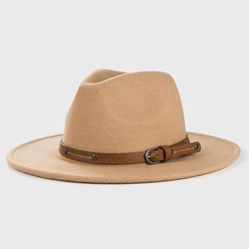 Unisex Wool Fedora – Flat-Brim Felt Hat for Fall & Winter FitiqueFit