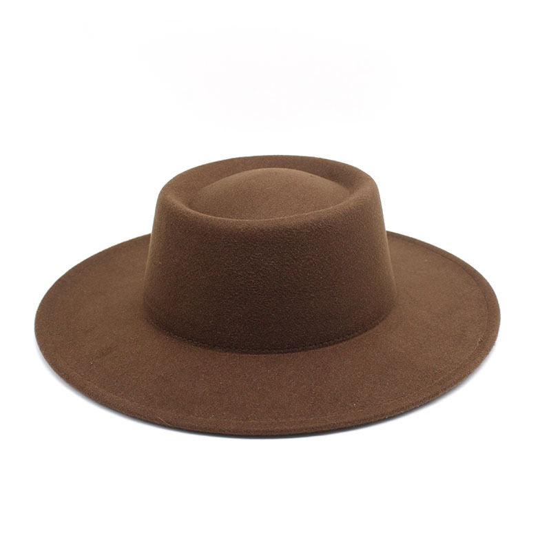 Simple Classic Unisex Fedora Hats Men Women Wide Brim Wool Jazz Hats Elegant Fedoras Hat for Women Lady Wide Brim Autumn Winter Cap Vintage Style Dress Formal Hat For Various Occasions 56-58CM Stevvex