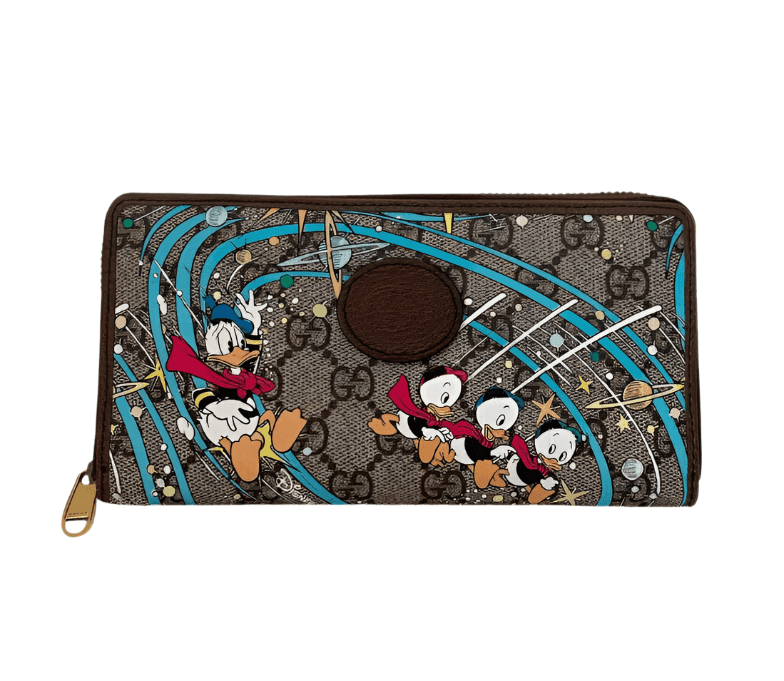 Gucci Brown GG Canvas Gucci x Disney Donald Duck Continental Wallet Banlieue91