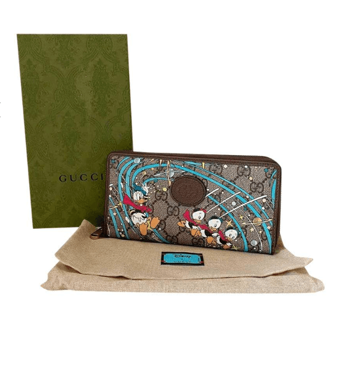 Gucci Brown GG Canvas Gucci x Disney Donald Duck Continental Wallet Banlieue91