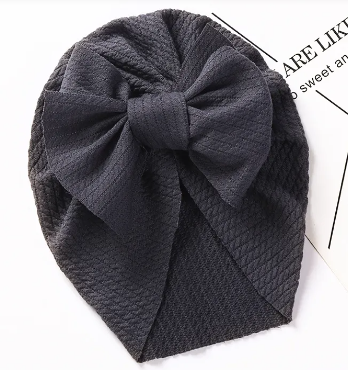 Baby Girl Hat Turban With Bow Knot Infant Beanie Solid Big Bowknot Cap For Girls Kid Hats Stevvex