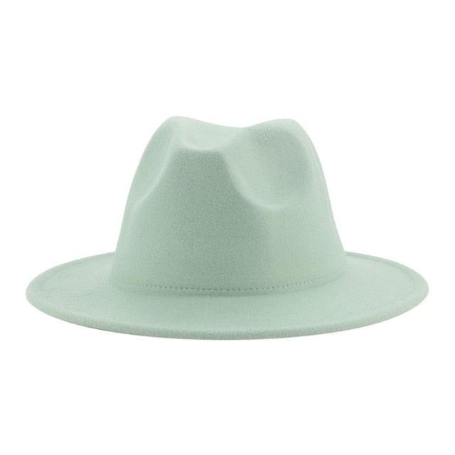 Women Luxury Fedora Hat Women Fedora Hat Women Solid Wide Brim Winter Men Hat Retro Wide Autumn Unique Style Men Hat Vintage Brown Formal Wedding Fedora Hats Stevvex