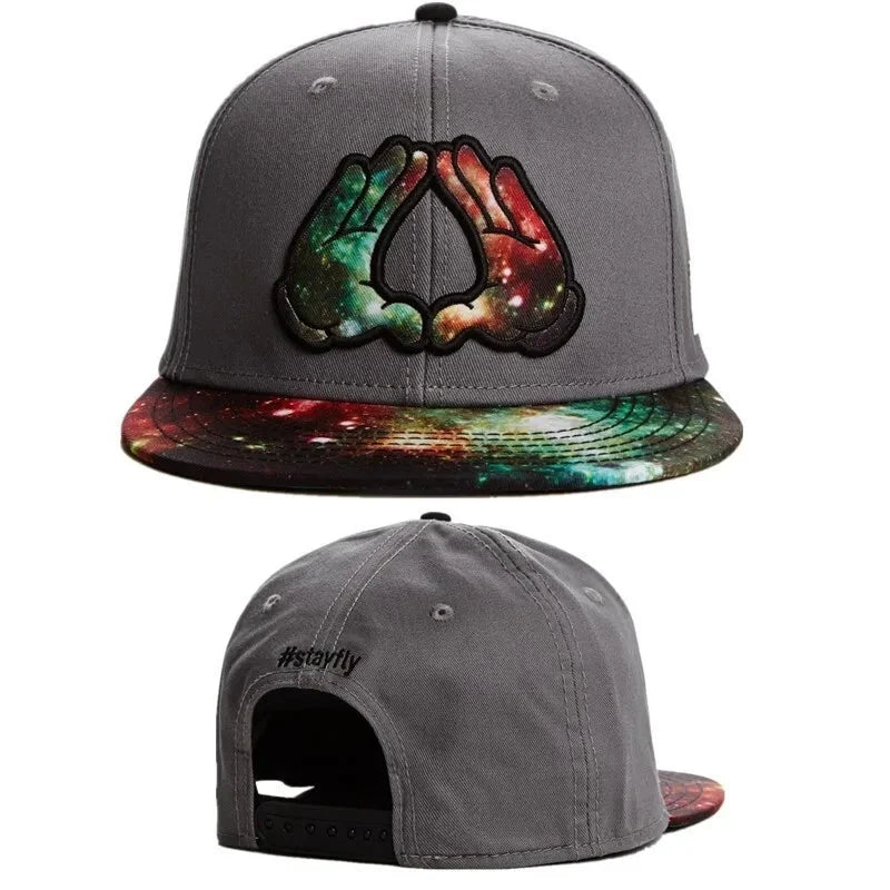 Skull Hand Snapback Hat – Flat Bill Adjustable Baseball Cap FitiqueFit