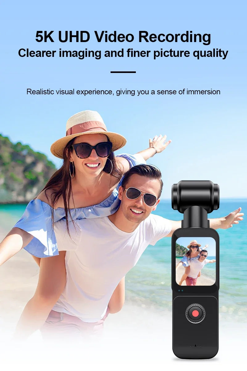 AEVYVKV 5K Ultra HD Pocket Action Camera 270° Rotatable Vlog WIFI Sports Camera ELS Anti-Shake Bicycle Outdoor Sports Camera Recorder