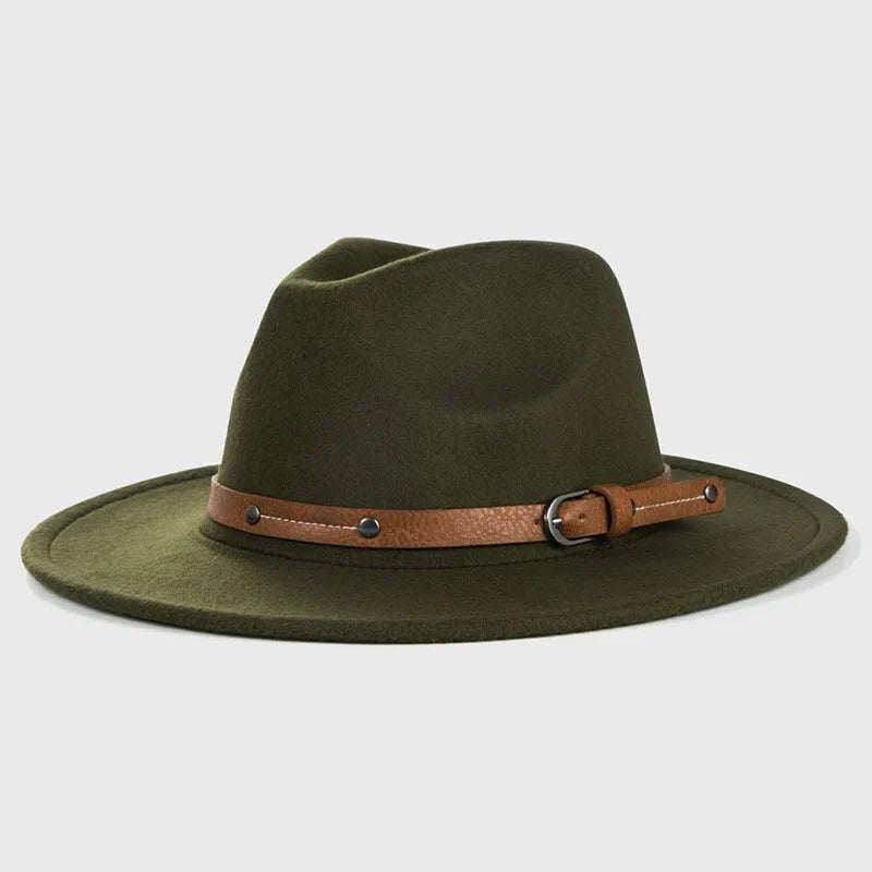 Unisex Wool Fedora – Flat-Brim Felt Hat for Fall & Winter FitiqueFit