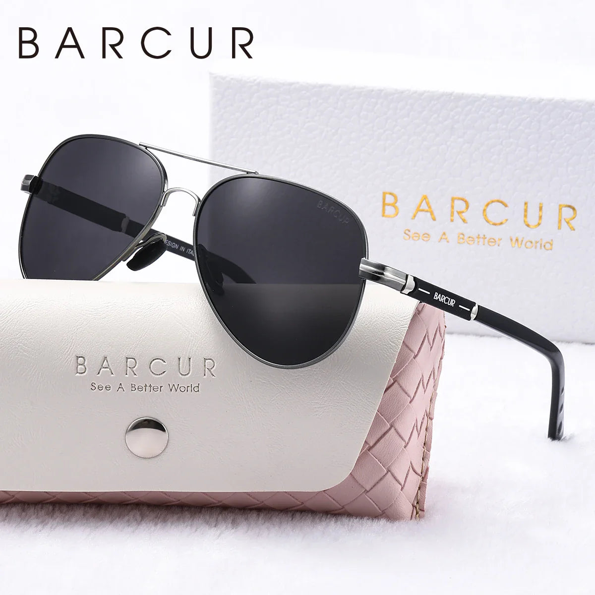 BARCUR Oversize Polarized Sunglasses for Women Trendy Double Beam Design Metal Elliptical Frame with UV400 Protection Fashionable Sun Glasses for Summer Outdoor & Daily Wear Stevvex