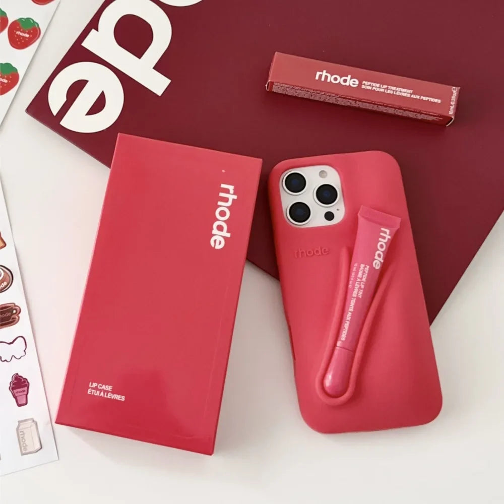 4 Piece Gift Set Rhode Lip iPhone Case With Shopping Bag