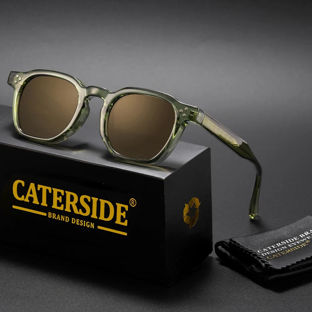 CATERSIDE Retro Punk Men Sunglasses Frame Square Travel Party Business Festival
