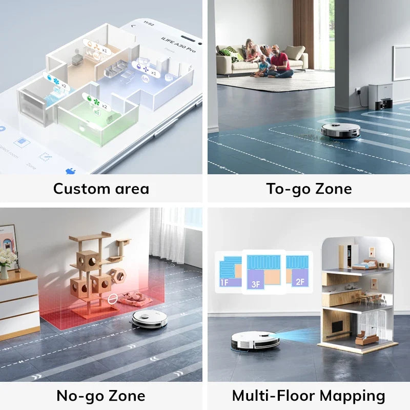 ILIFE A30 PRO 5000Pa Suction, Robot Vacuum and Mop Combo, Self Emptying, 60 Day Capacity, App/Remote, 180 Minute Running Time FLIPSTYLEZLLC