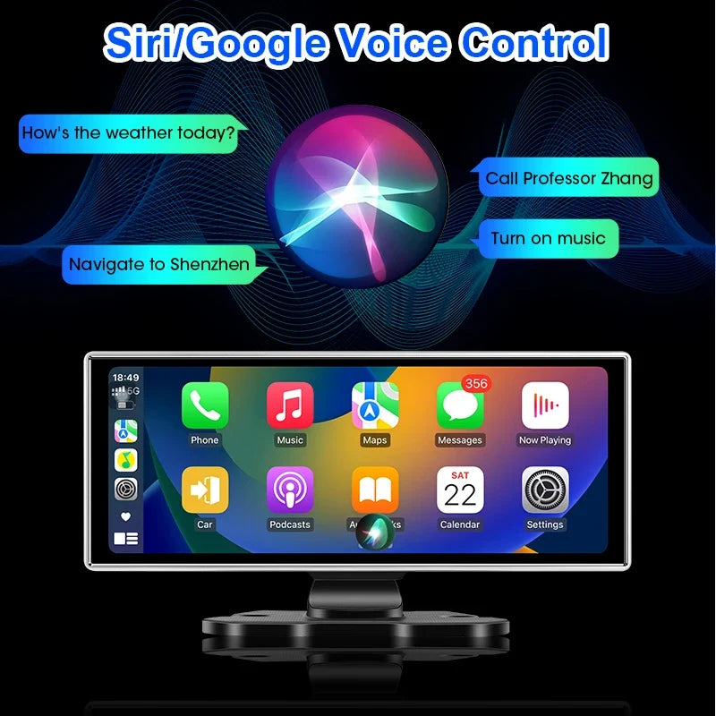 11.26 inch Dash Cam 4K Car DVR Wireless CarPlay & Android Auto GPS Navigation Video Recorder Dashboard Dual Lens WIFI FM AUX