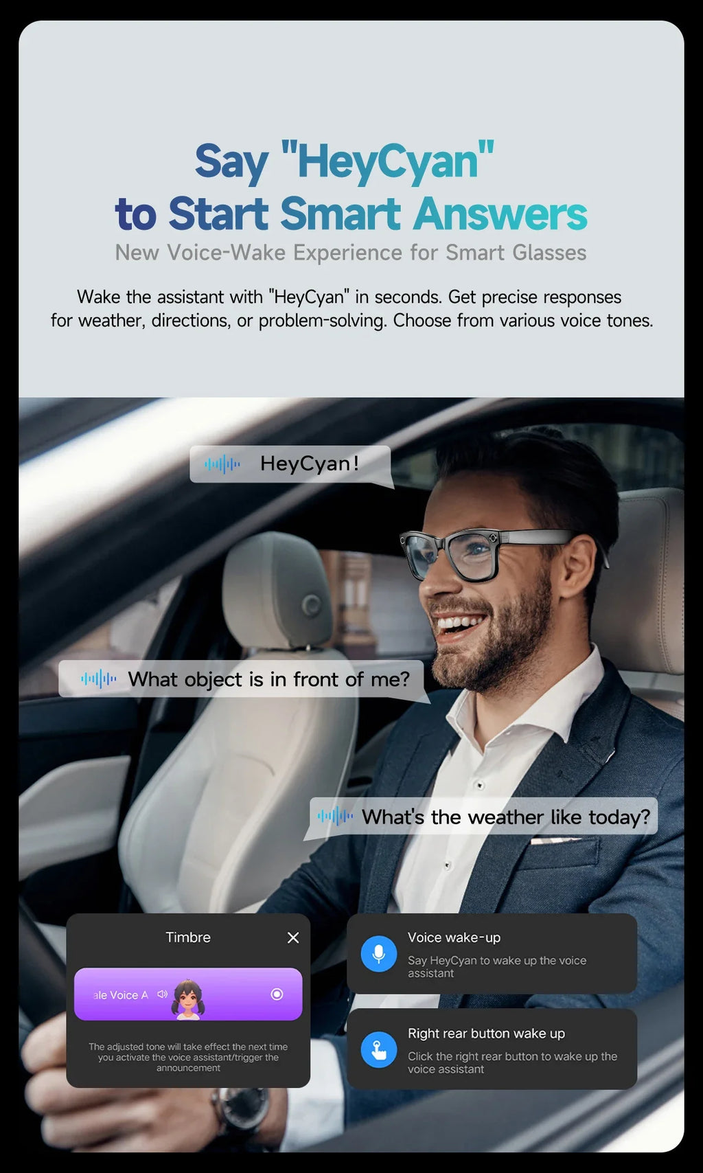 GUHUAVMI AI Smart Glasses with 8MP Camera Video Recording 100+ Languages Translation Sunglasses Bluetooth Call Music Play