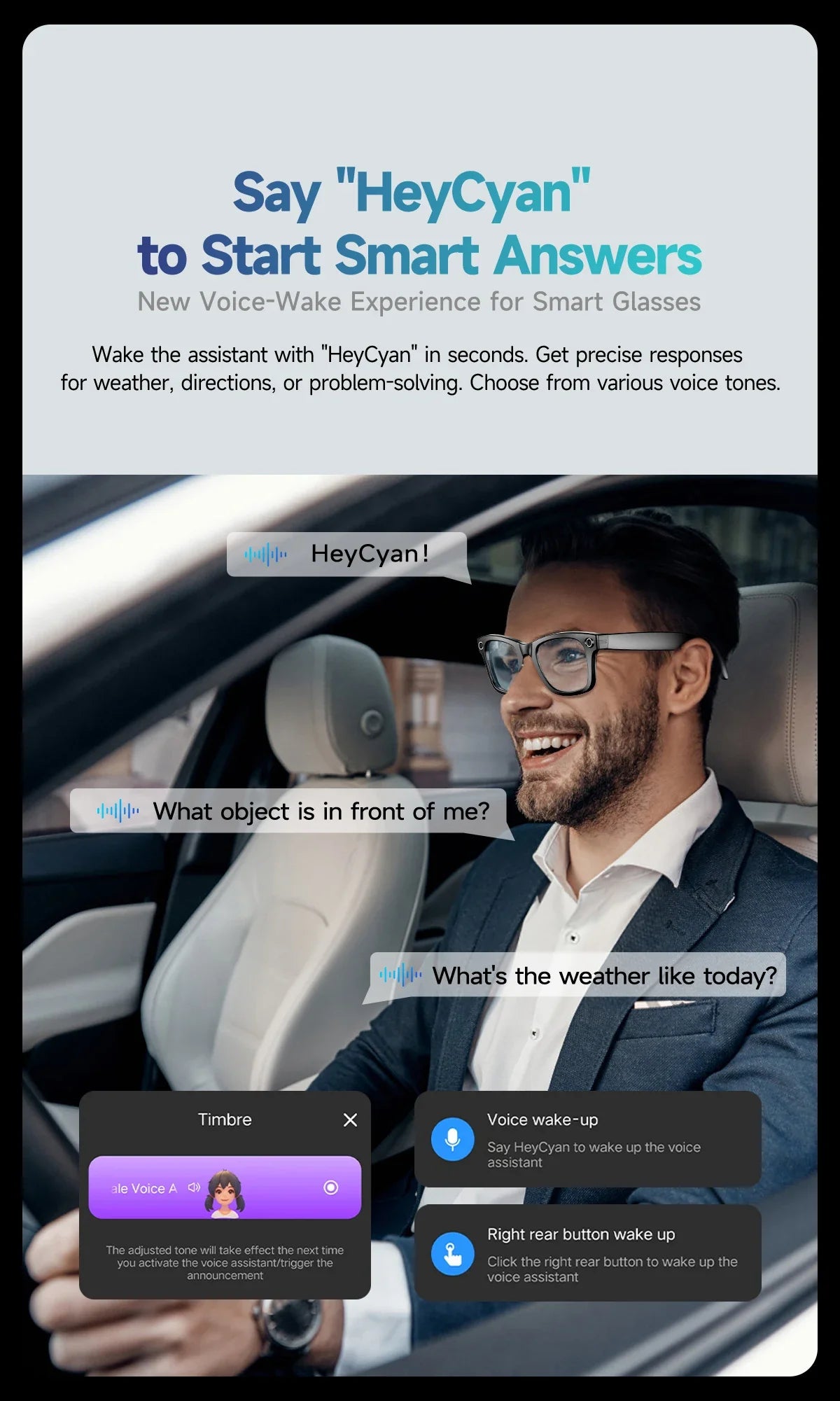 GUHUAVMI AI Smart Glasses with 8MP Camera Video Recording 100+ Languages Translation Sunglasses Bluetooth Call Music Play