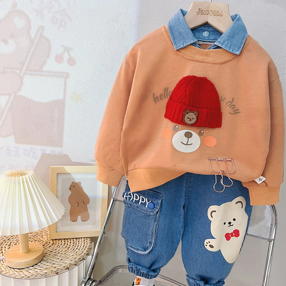 New Spring Autumn Baby Girl Clothes Suit Boys Outfits Children Fashion T-Shirt Pants 2Pcs/Sets Toddler Costume Kids Tracksuits NS Superstore