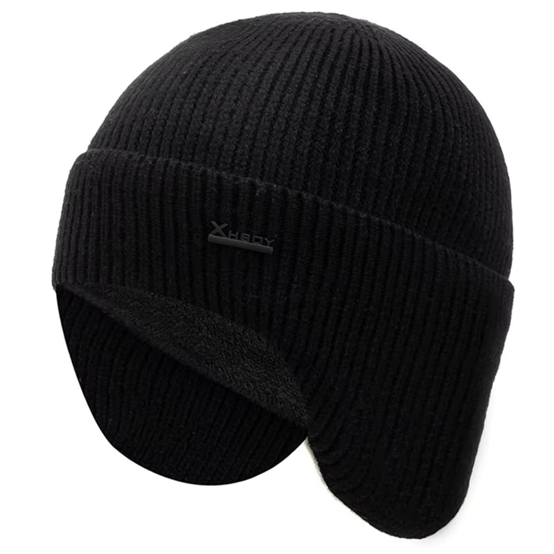 Fleece-Lined Earflap Cap – Warm Winter Outdoor Beanie FitiqueFit