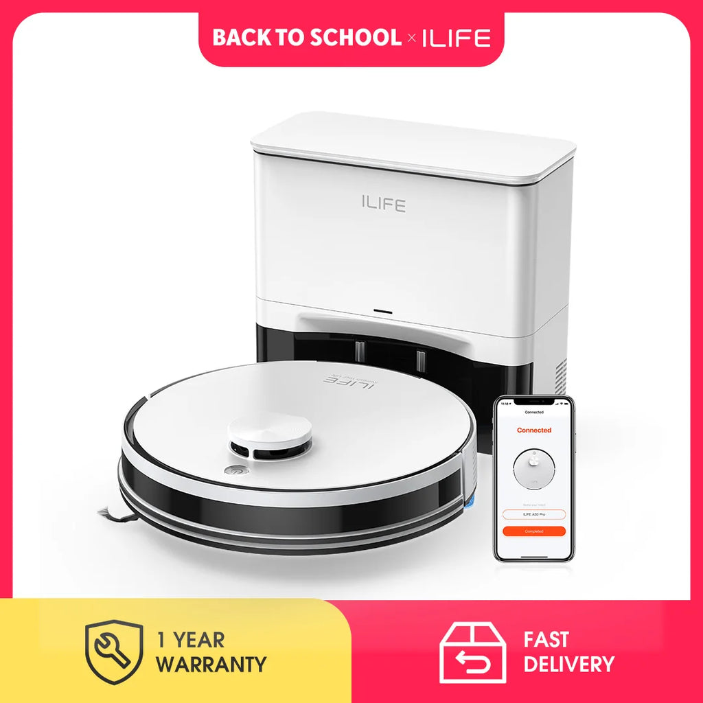 ILIFE A30 PRO 5000Pa Suction, Robot Vacuum and Mop Combo, Self Emptying, 60 Day Capacity, App/Remote, 180 Minute Running Time FLIPSTYLEZLLC