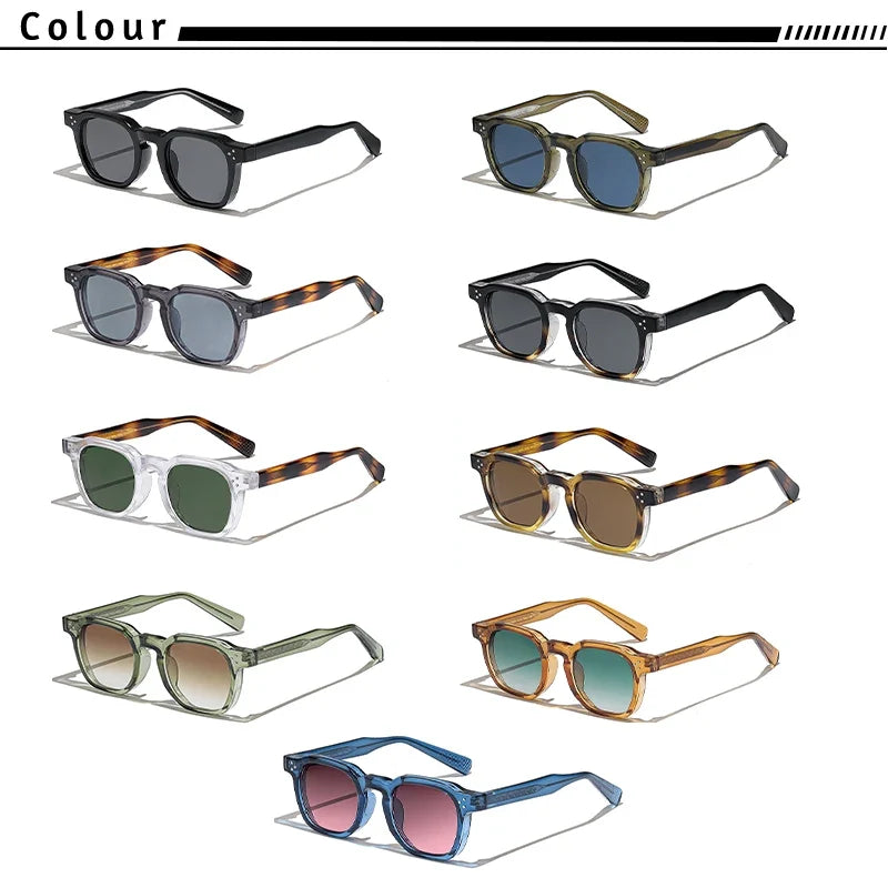 CATERSIDE Retro Punk Men Sunglasses Frame Square Travel Party Business Festival
