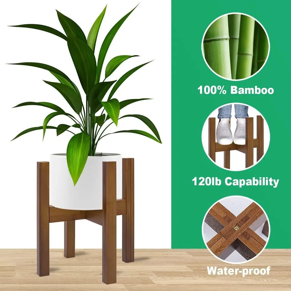 Versatile Bamboo Plant Stand for Indoor Use, Supports Pots 8-12 Inches (Plant and Pot Not Included) FLIPSTYLEZLLC