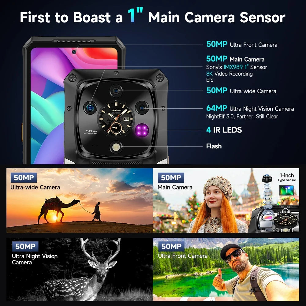 Ulefone Armor 28 Ultra 5G AI Rugged Phone 1TB ROM+32GB RAM Android Smartphone AMOLED 6.67" 10600mAh