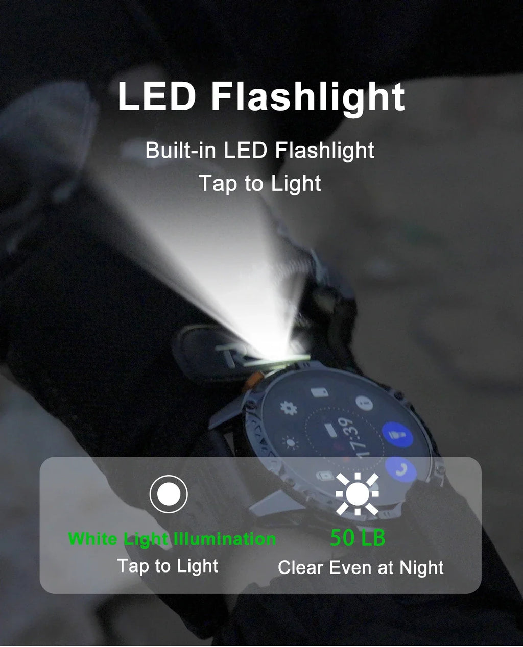 LIGE New Military T-Rex 3 Ultra Smart Watch 1000mAh Battery IP68 Waterproof Compass Flashlight Sports Tracker Smartwatch