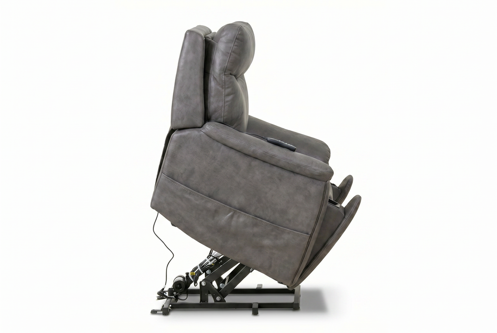 Serenity Slate Grey Ultra Infinite Position Lift Chair with Power Headrest, Heat, Massage & Wireless Charging Ornate Furniture
