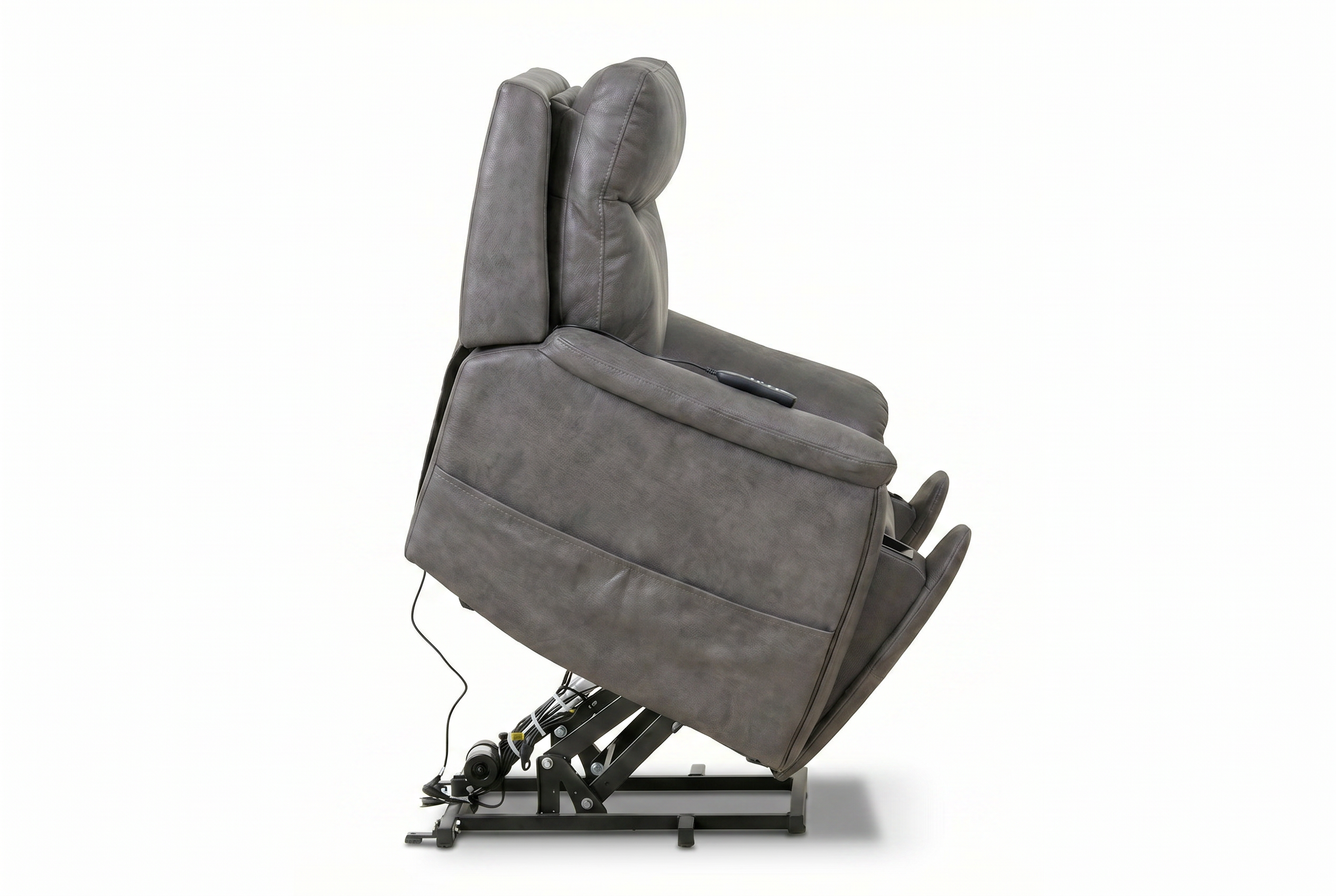 Serenity Slate Grey Ultra Infinite Position Lift Chair with Power Headrest, Heat, Massage & Wireless Charging Ornate Furniture