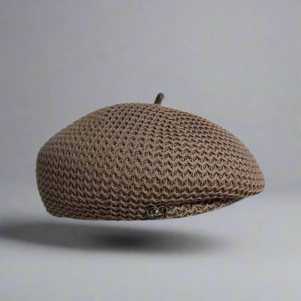 Women’s Pleated Paper Straw Beret FitiqueFit