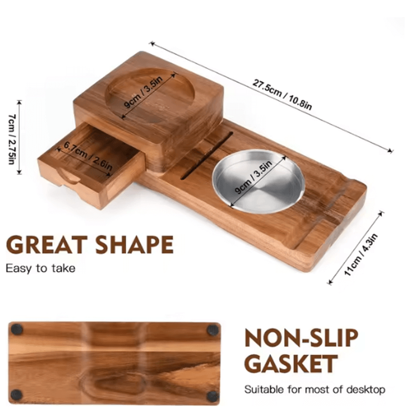 Multifunction Cigar & Whiskey Gift Set Stand with Ashtray and Drawer DDR BBQ Supply