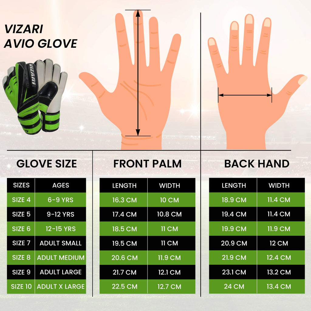 Avio F.P. Goalkeeping Glove-Black/Green Vizari Sports