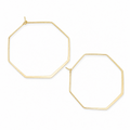 Ellison+Young Smaller Stylish Octagon Wire Hoop Earrings, Matte Gold
