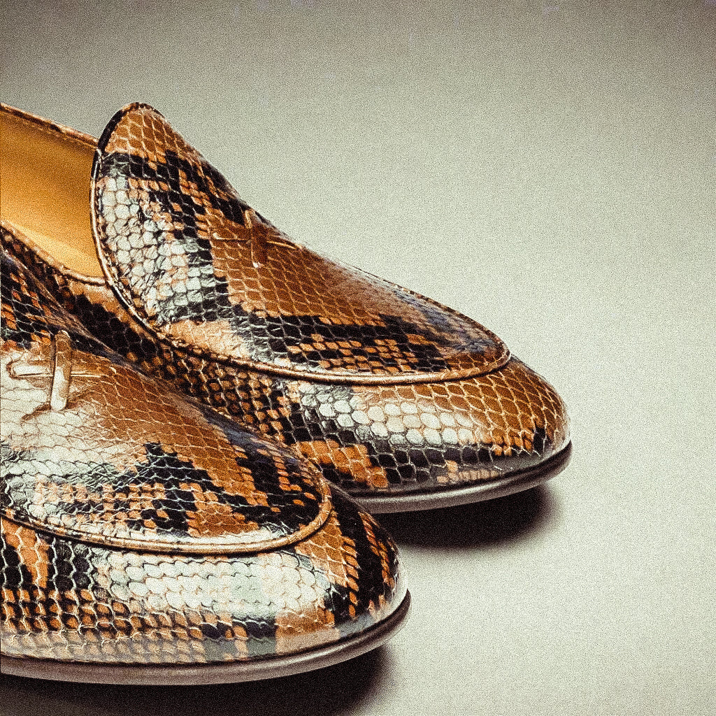 Men's Brown Snakeskin Milano Loafer Del Toro Shoes