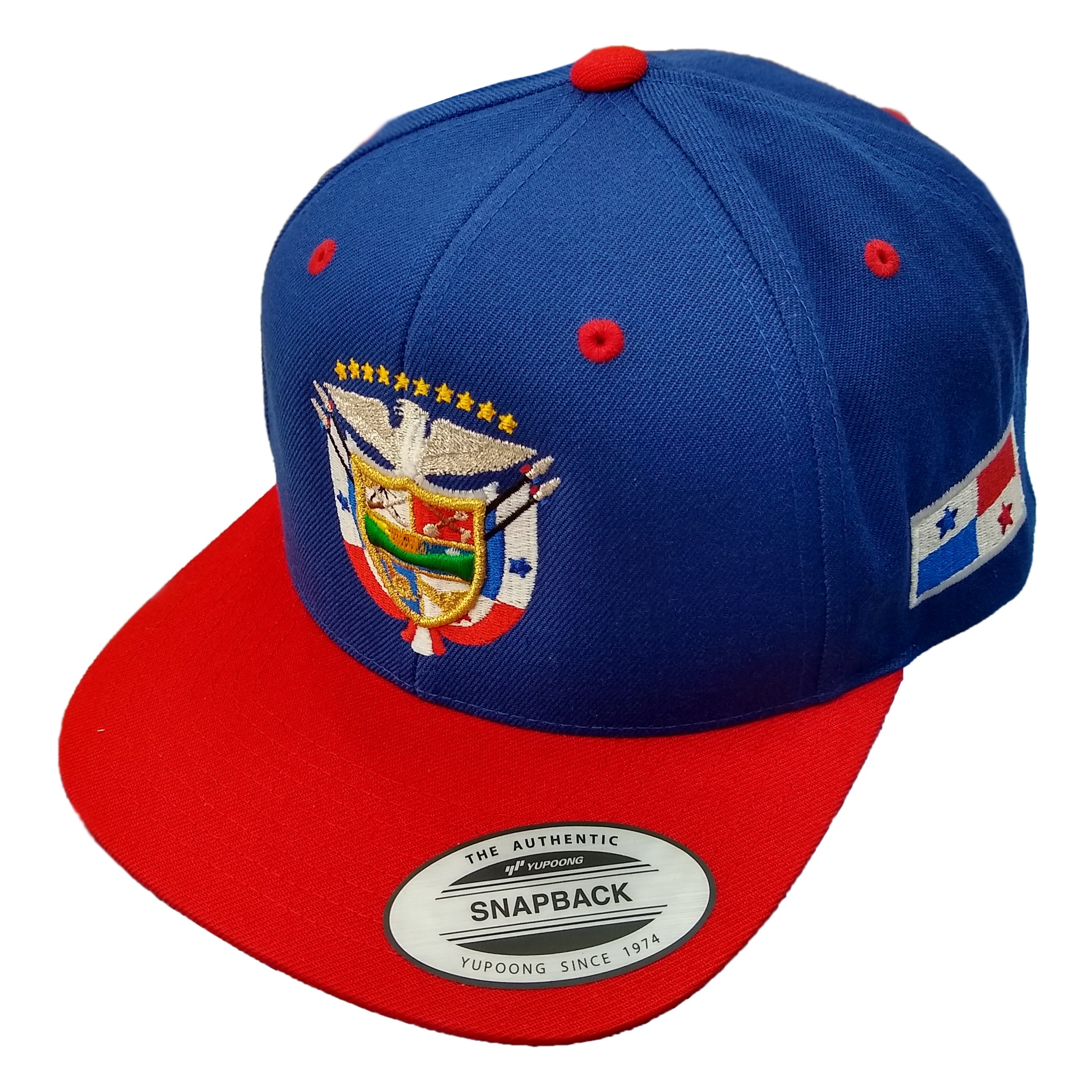 SnapBack Panama Hats with Embroidered Panama Shield and Flag Peligro Sports
