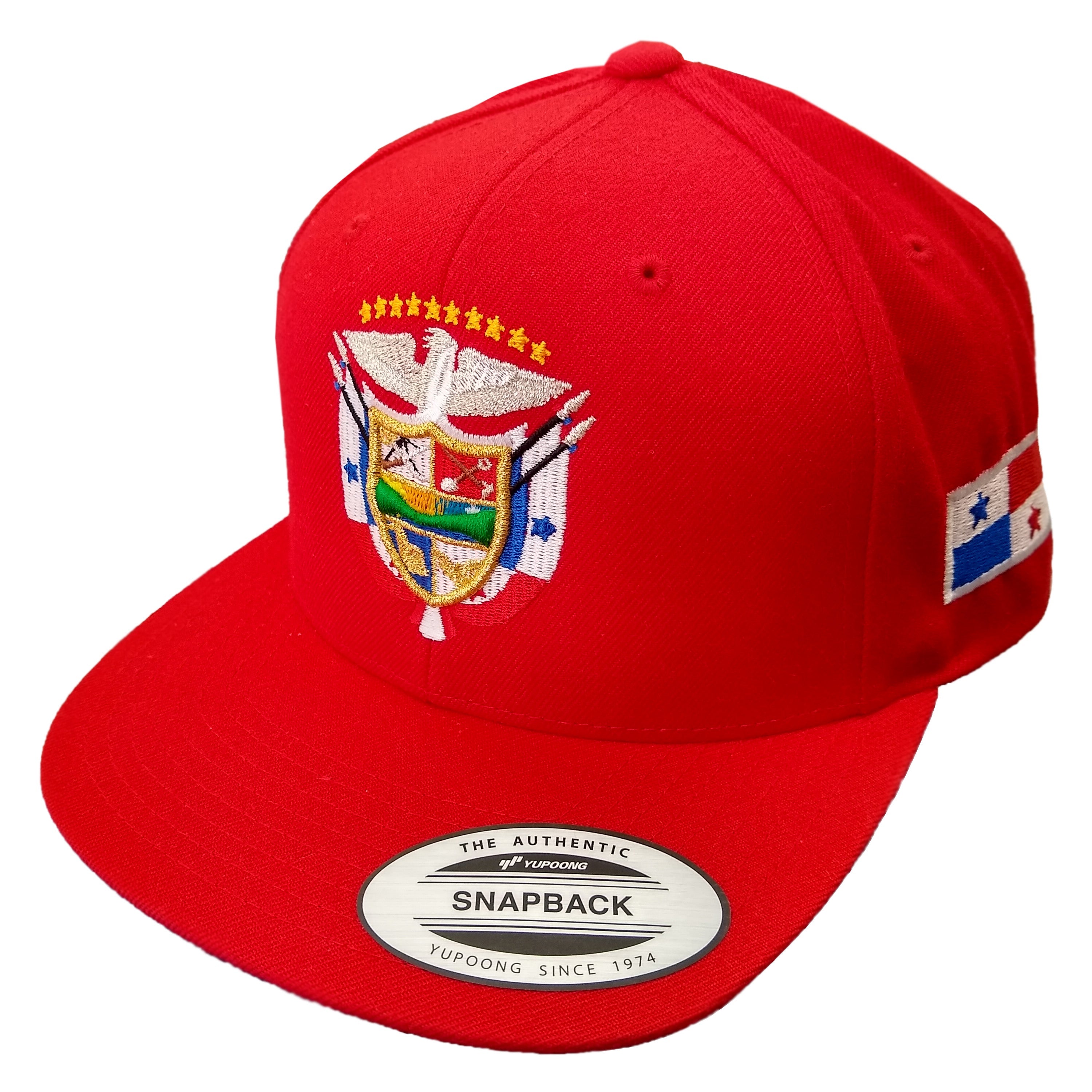 SnapBack Panama Hats with Embroidered Panama Shield and Flag Peligro Sports