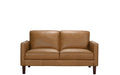 Soria Saddle Brown Top-Grain Leather Loveseat Ornate Furniture