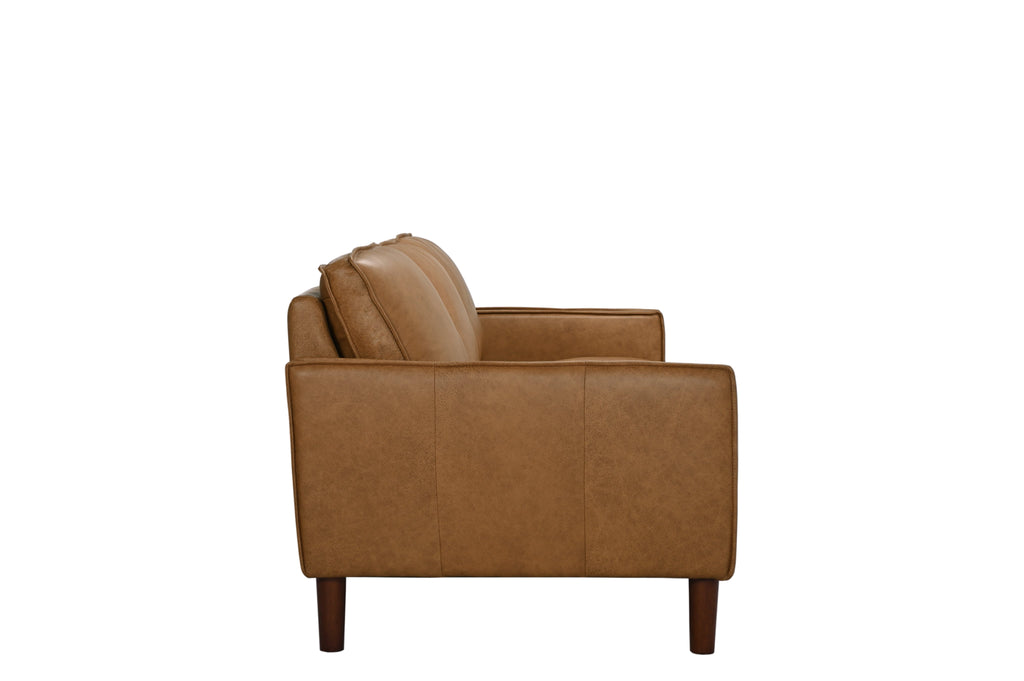Soria Saddle Brown Top-Grain Leather Sofa Ornate Furniture