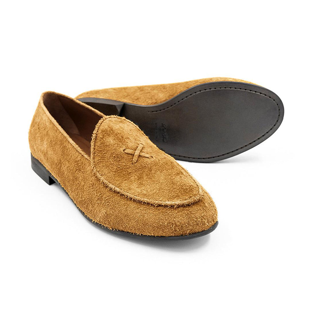 Men's Tan Textured Suede Milano Loafer Del Toro Shoes