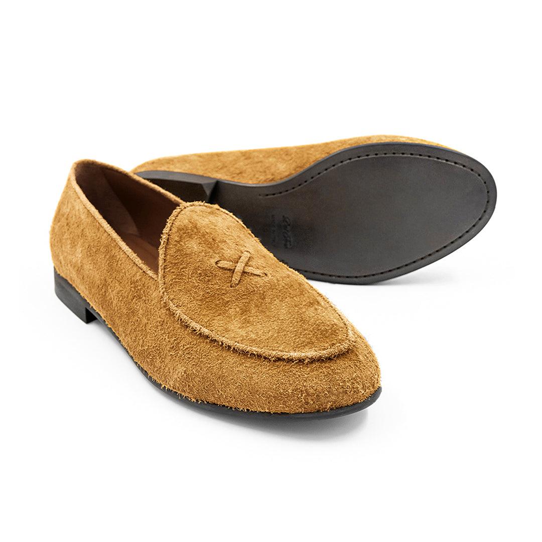 Men's Tan Textured Suede Milano Loafer Del Toro Shoes