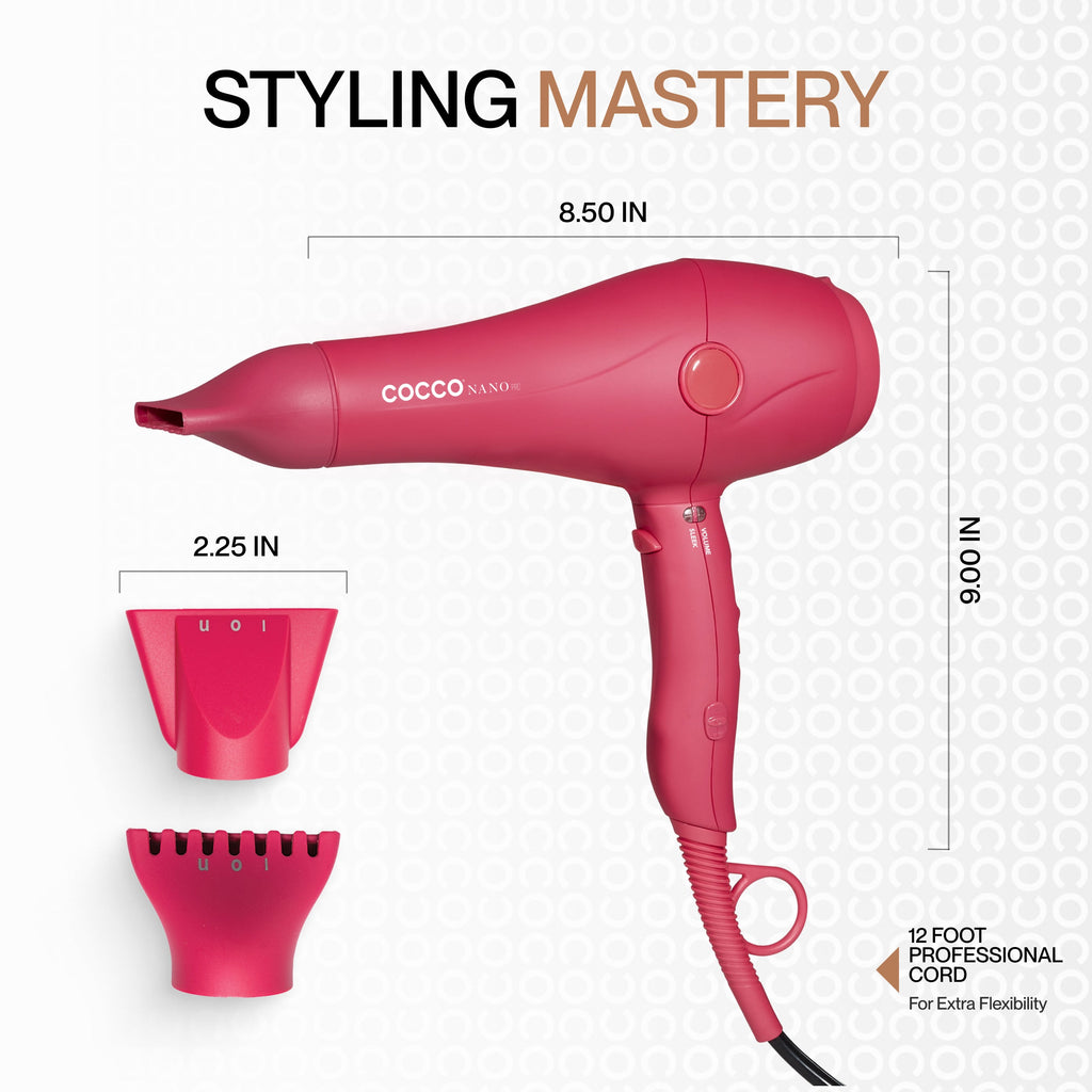 COCCO® Nano Pro Hair Dryer (Pink) Cocco Hair Professional