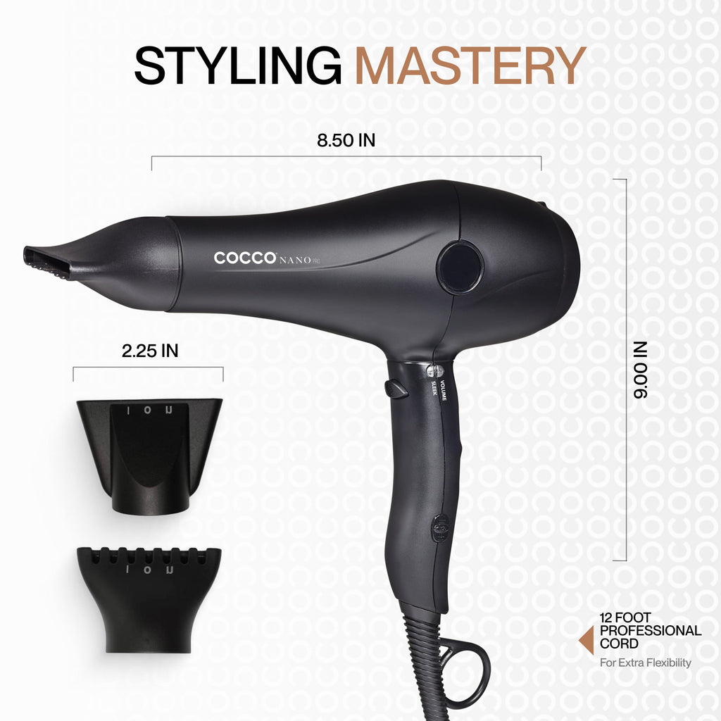 COCCO® Nano Pro Hair Dryer (Black)