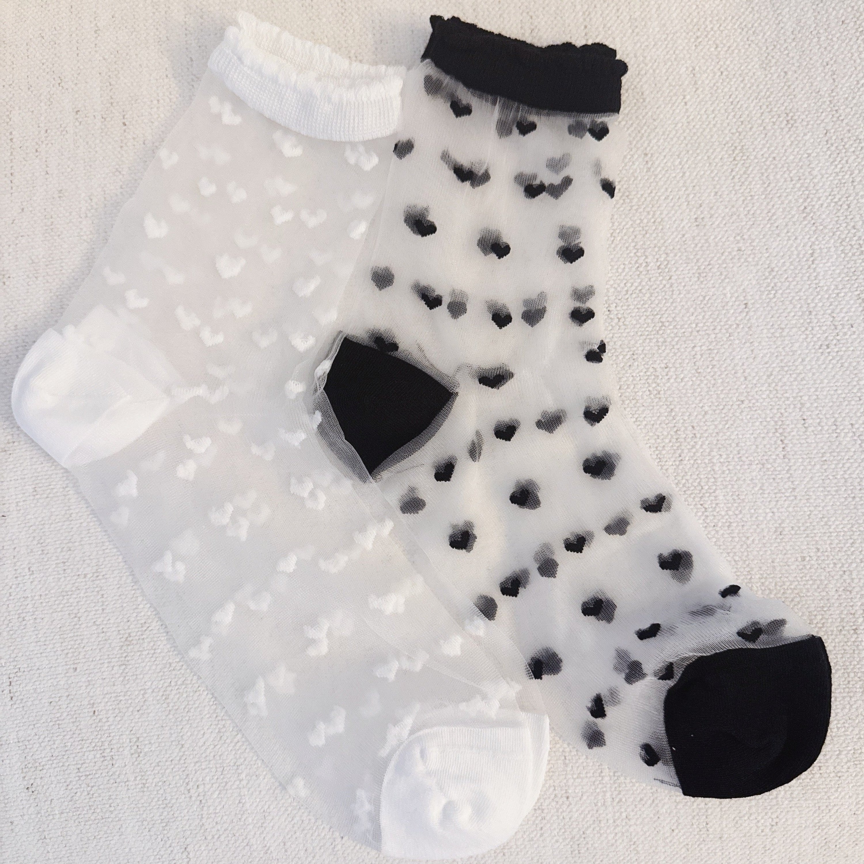 Sweet Hearts Sheer Socks Set Of 2