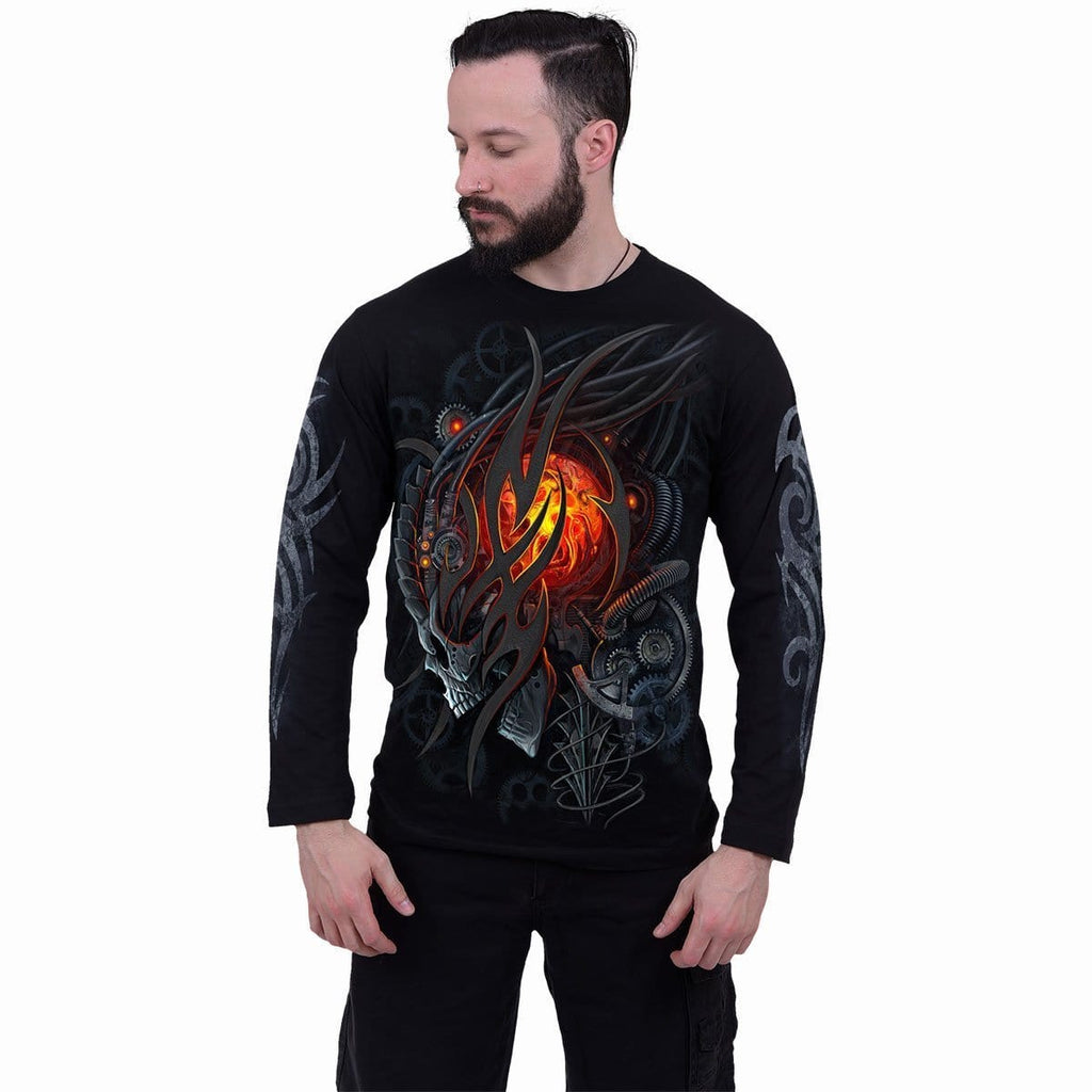 STEAMPUNK SKULL - Longsleeve T-Shirt Black