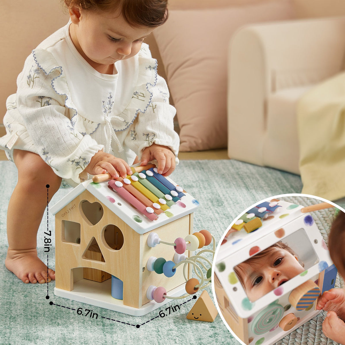 Tiny Land® Cottage Activity Cube - Morandi Tiny Land INC
