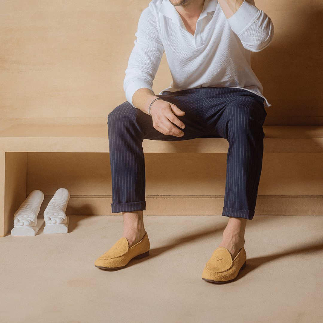 Men's Tan Textured Suede Milano Loafer Del Toro Shoes