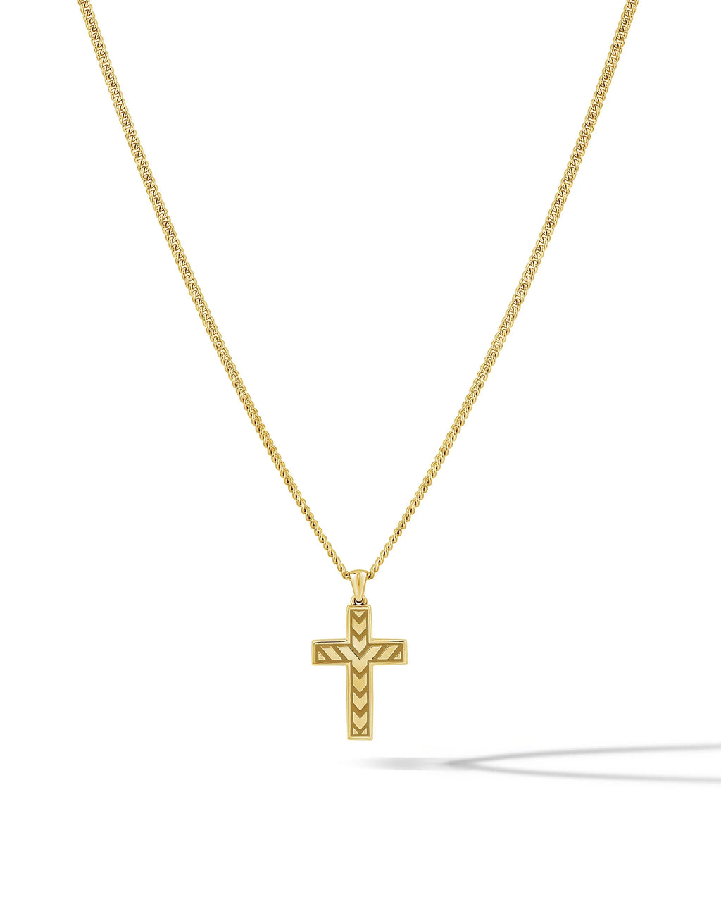 Stone Cross (Large) - 14K Gold Onyx