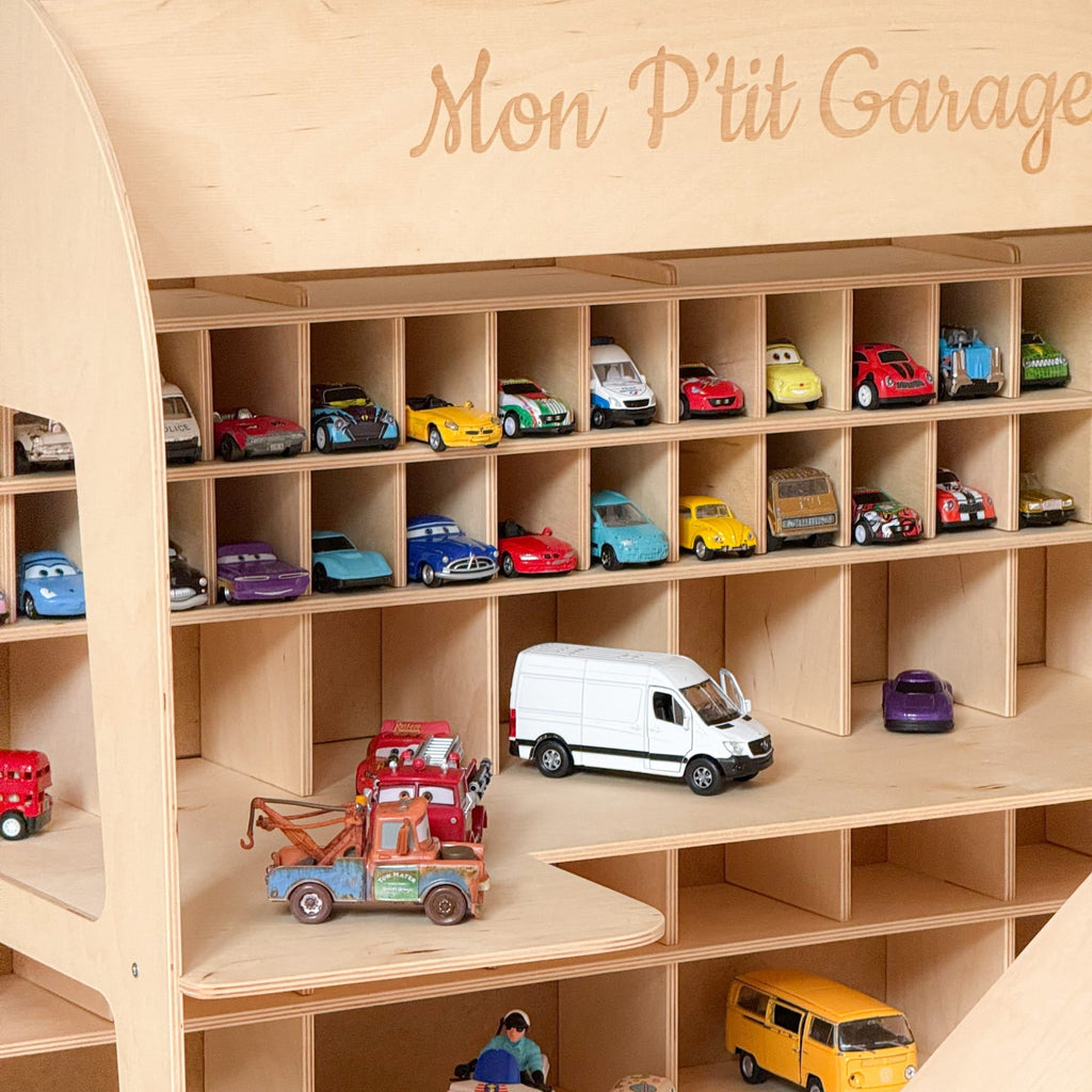 Toy Car Garage Storage - Natural Enjoy The Wood