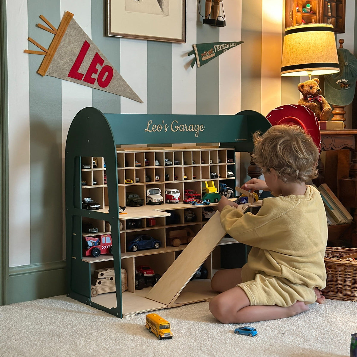 Toy Car Garage Storage - Natural Enjoy The Wood