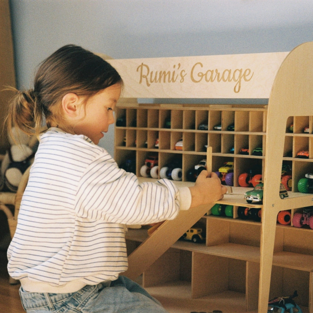 Toy Car Garage Storage - Natural Enjoy The Wood