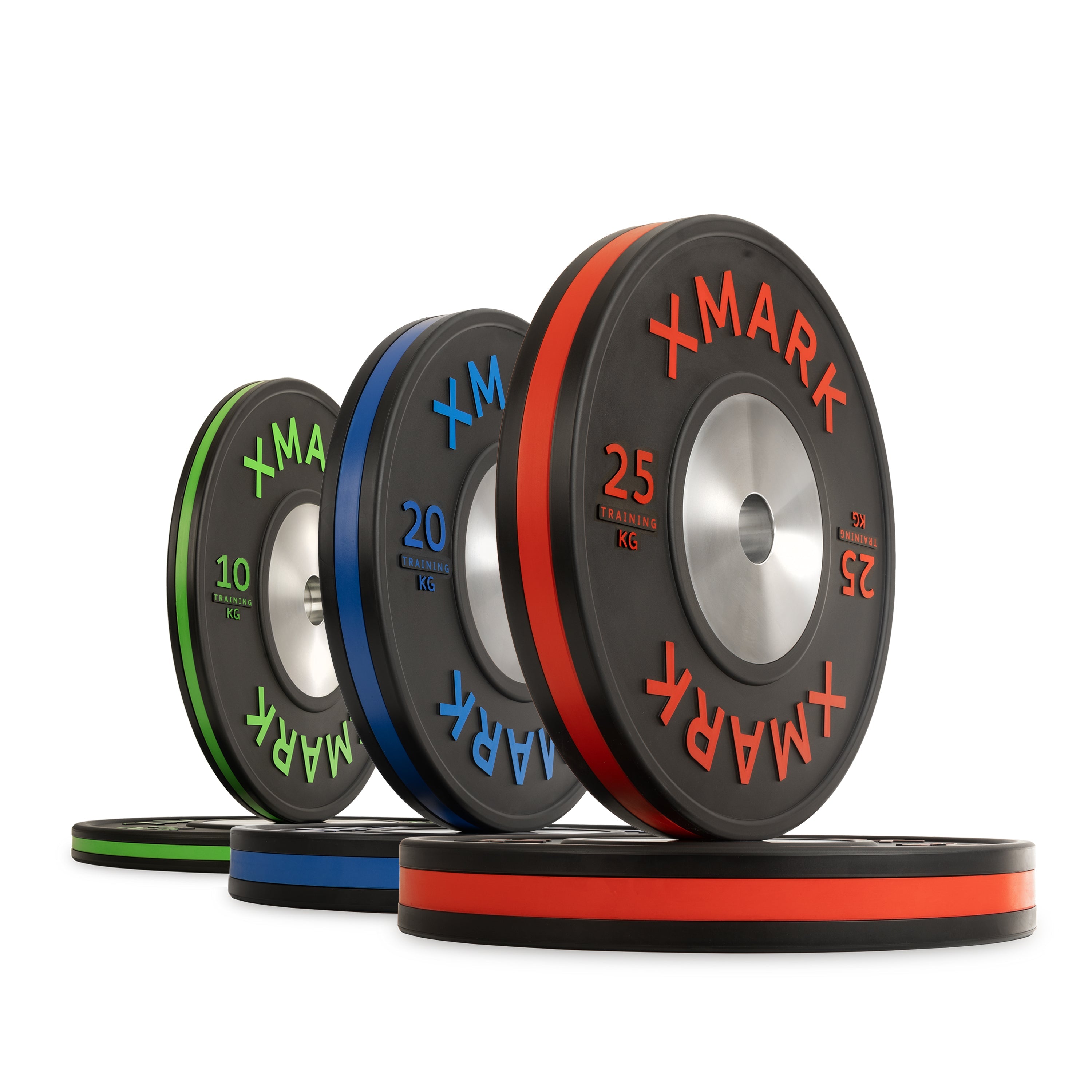 Striped Premium IWF Training Bumper Plates (KG) Pairs and Sets XMARK
