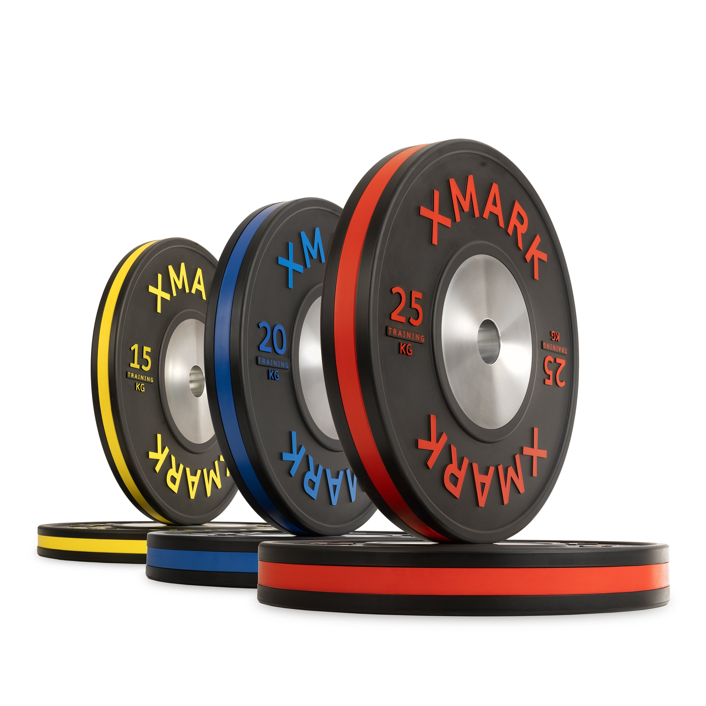 Striped Premium IWF Training Bumper Plates (KG) Pairs and Sets XMARK