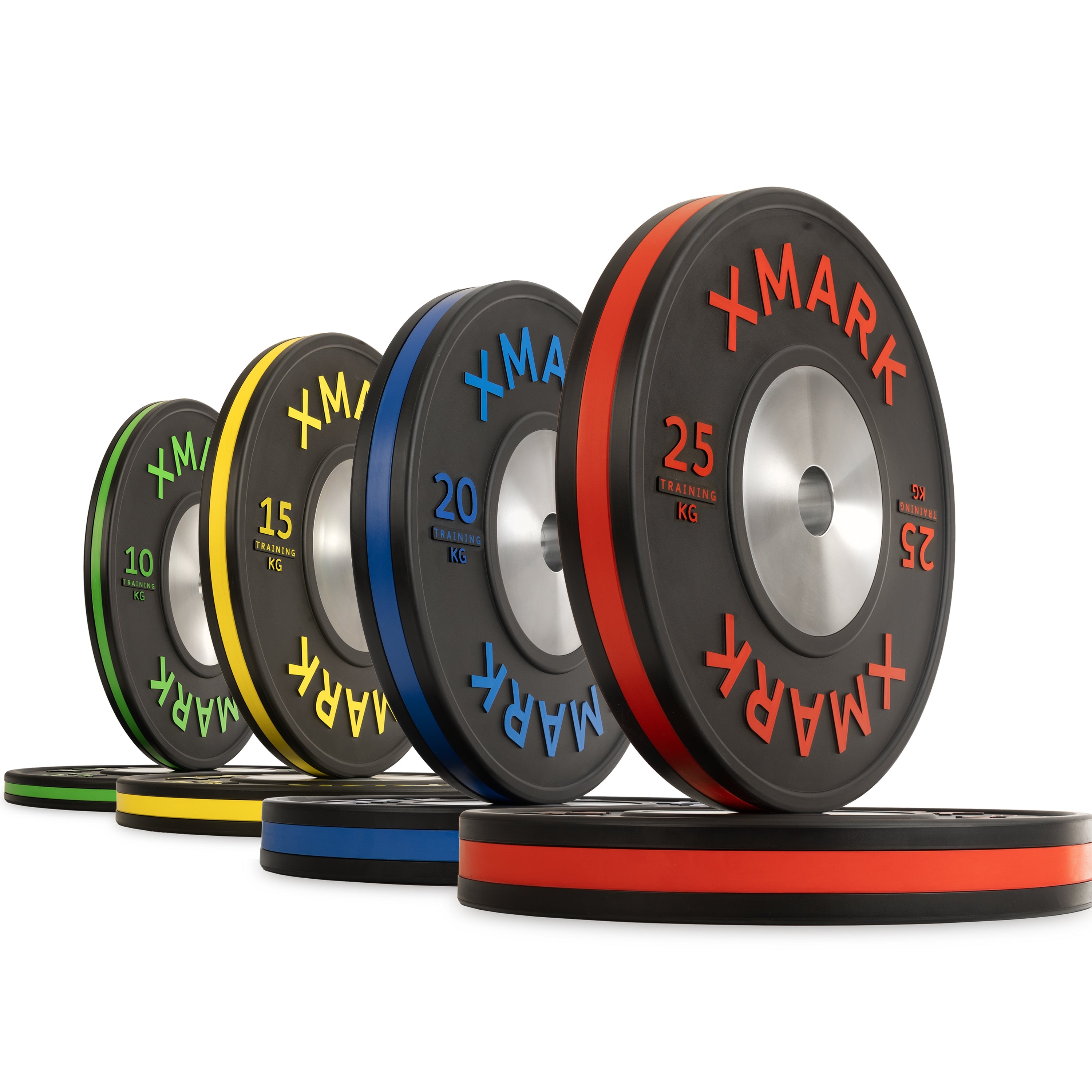 Striped Premium IWF Training Bumper Plates (KG) Pairs and Sets XMARK